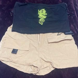 SHEIN shorts and crop top set. Worn once. Perfect condition